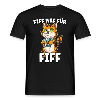 Katze Fisch - Männer T-Shirt - Schwarz - Vorne - AI Model Male 178 light (178cm)