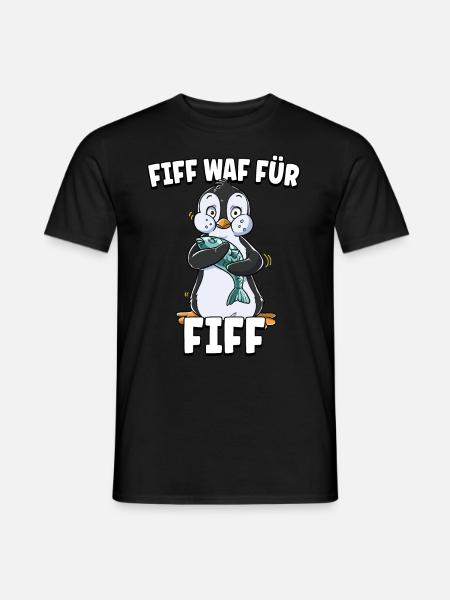 Pinguin Fisch - Männer T-Shirt - Schwarz