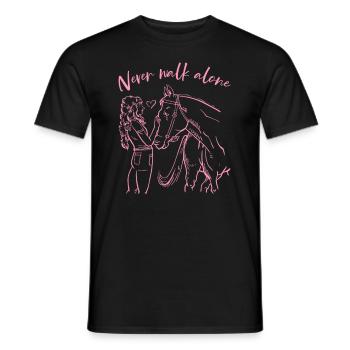 Never Walk Alone Pferde - Männer T-Shirt - Schwarz - Vorne - AI Model Male 178 light (178cm)