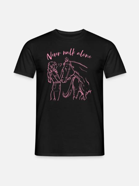 Never Walk Alone Pferde - Männer T-Shirt - Schwarz