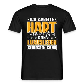 Ich Arbeite Hart Damit Mein Pferd - Männer T-Shirt - Schwarz - Vorne - AI Model Male 178 light (178cm)