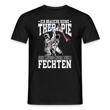 Fechten - Männer T-Shirt - Schwarz - Vorne - AI Model Male 178 light (178cm)