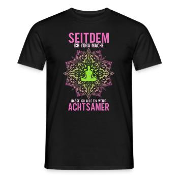 Seitdem Ich Yoga Mache - Männer T-Shirt - Schwarz - Vorne - AI Model Male 178 light (178cm)