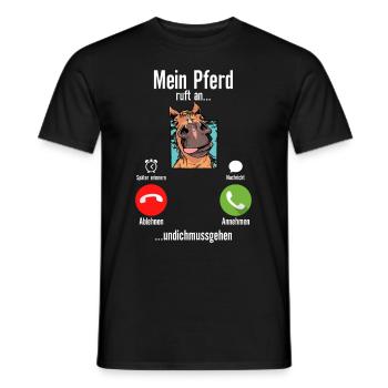 Mein Pferd Ruft An Pferde - Männer T-Shirt - Schwarz - Vorne - AI Model Male 178 light (178cm)