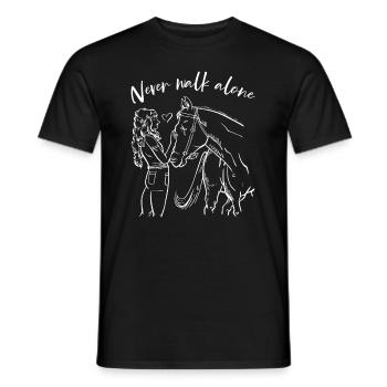 Never Walk Alone Pferde - Männer T-Shirt - Schwarz - Vorne - AI Model Male 178 light (178cm)