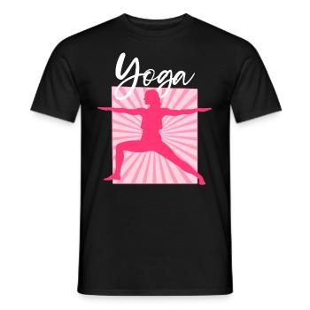 Yoga - Männer T-Shirt - Schwarz - Vorne - AI Model Male 178 light (178cm)