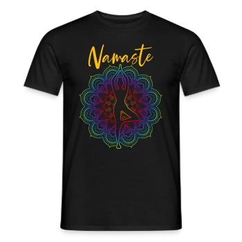 Yoga Namaste - Männer T-Shirt - Schwarz - Vorne - AI Model Male 178 light (178cm)
