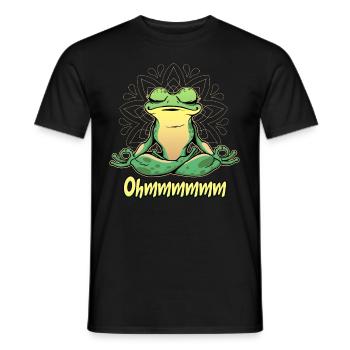 Yoga Frosch - Männer T-Shirt - Schwarz - Vorne - AI Model Male 178 light (178cm)