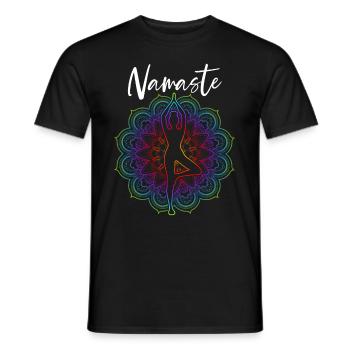 Yoga Namaste - Männer T-Shirt - Schwarz - Vorne - AI Model Male 178 light (178cm)