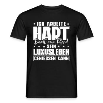 Ich Arbeite Hart Damit Mein Pferd - Männer T-Shirt - Schwarz - Vorne - AI Model Male 178 light (178cm)