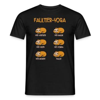 Faultier Yoga - Männer T-Shirt - Schwarz - Vorne - AI Model Male 178 light (178cm)