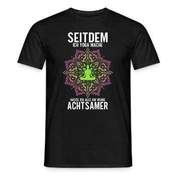 Seitdem Ich Yoga Mache - Männer T-Shirt - Schwarz - Vorne - AI Model Male 178 light (178cm)