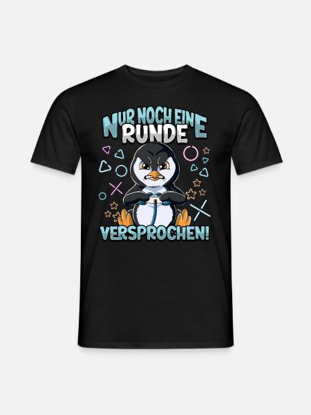 Nur noch eine Runde Zocken Gaming - Männer T-Shirt - Schwarz
