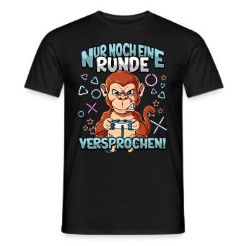 Nur noch eine Runde Zocken Gaming - Männer T-Shirt - Schwarz - Vorne - AI Model Male 178 light (178cm)