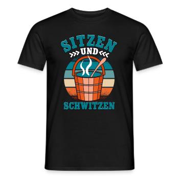Sauna - Männer T-Shirt - Schwarz - Vorne - AI Model Male 178 light (178cm)