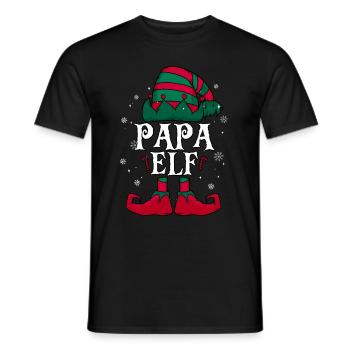 Papa Elf Christmas - Men's T-Shirt - black - Front - AI Model Male 178 light (178cm)