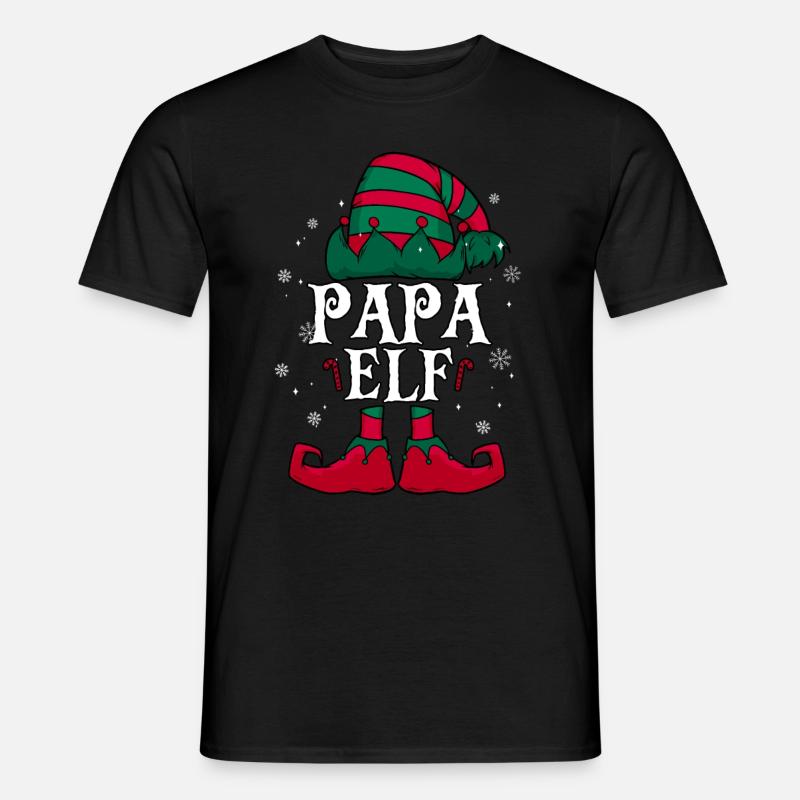 Papa Elf Weihnachten - Männer T-Shirt - Schwarz