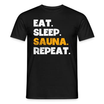 Sauna - Männer T-Shirt - Schwarz - Vorne - AI Model Male 178 light (178cm)