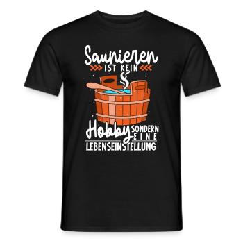 Sauna - Männer T-Shirt - Schwarz - Vorne - AI Model Male 178 light (178cm)
