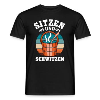 Sauna - Männer T-Shirt - Schwarz - Vorne - AI Model Male 178 light (178cm)