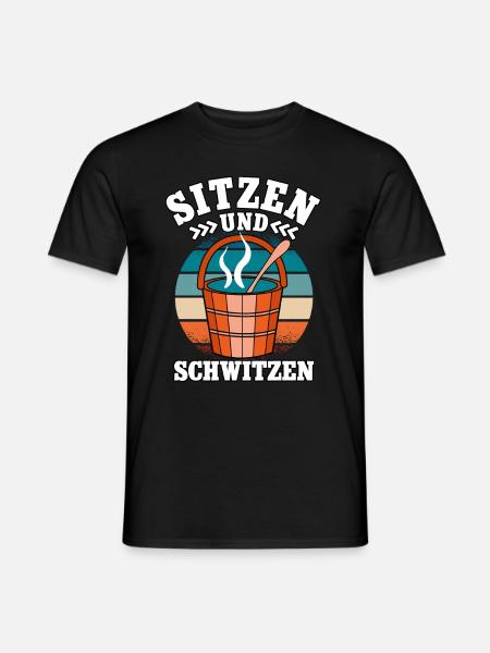 Sauna - Männer T-Shirt - Schwarz