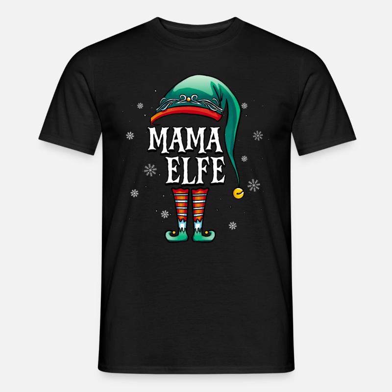 Weihnachten Mama Elf - Männer T-Shirt - Schwarz