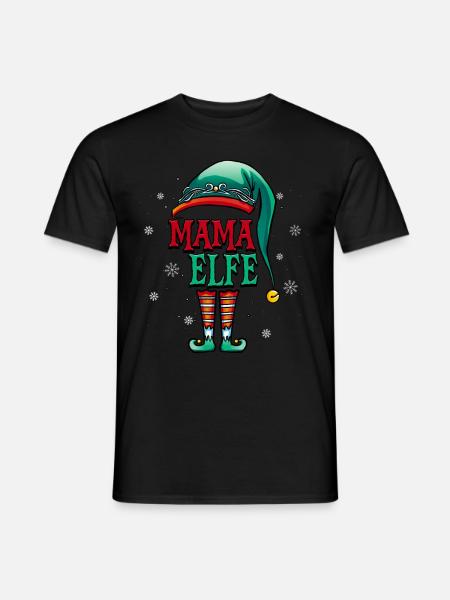 Weihnachten Mama Elf - Männer T-Shirt - Schwarz