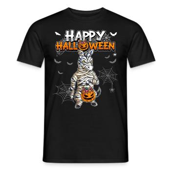 Halloween Zebra Mumie - Männer T-Shirt - Schwarz - Vorne - AI Model Male 178 light (178cm)