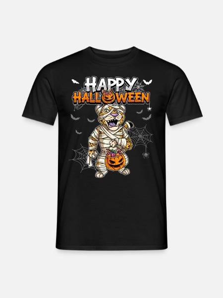 Halloween Leopard Mummy - Men's T-Shirt - black