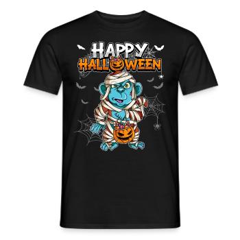 Halloween Affe Mumie - Männer T-Shirt - Schwarz - Vorne - AI Model Male 178 light (178cm)