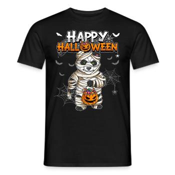 Halloween Panda Mumie - Männer T-Shirt - Schwarz - Vorne - AI Model Male 178 light (178cm)