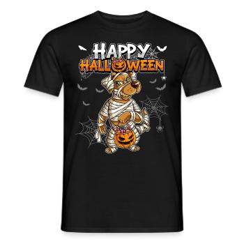 Halloween Hund Mumie - Männer T-Shirt - Schwarz - Vorne - AI Model Male 178 light (178cm)