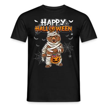 Halloween Bär Mumie - Männer T-Shirt - Schwarz - Vorne - AI Model Male 178 light (178cm)