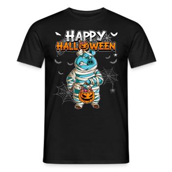 Halloween Schwein Mumie - Männer T-Shirt - Schwarz - Vorne - AI Model Male 178 light (178cm)