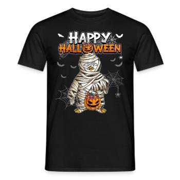 Halloween Pinguin Mumie - Männer T-Shirt - Schwarz - Vorne - AI Model Male 178 light (178cm)