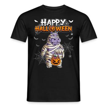 Halloween Nilpferd Mumie - Männer T-Shirt - Schwarz - Vorne - AI Model Male 178 light (178cm)