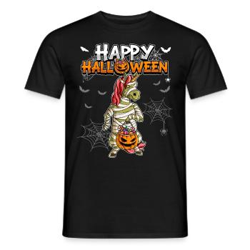 Halloween Einhorn Mumie - Männer T-Shirt - Schwarz - Vorne - AI Model Male 178 light (178cm)