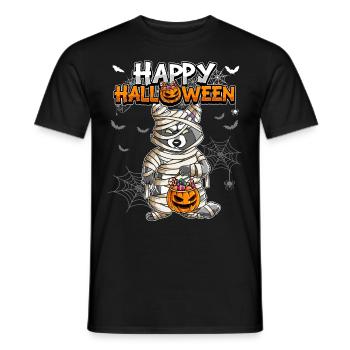 Halloween Waschbär Mumie - Männer T-Shirt - Schwarz - Vorne - AI Model Male 178 light (178cm)