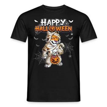 Halloween Tiger Mumie - Männer T-Shirt - Schwarz - Vorne - AI Model Male 178 light (178cm)