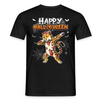 Halloween Leopard Zombie - Männer T-Shirt - Schwarz - Vorne - AI Model Male 178 light (178cm)
