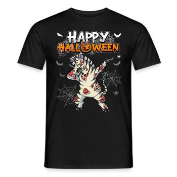 Halloween Zebra Zombie - Men's T-Shirt - black - Front - AI Model Male 178 light (178cm)