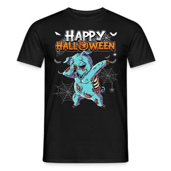 Halloween Schwein Zombie - Männer T-Shirt - Schwarz - Vorne - AI Model Male 178 light (178cm)