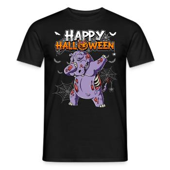 Halloween Nilpferd Zombie - Männer T-Shirt - Schwarz - Vorne - AI Model Male 178 light (178cm)