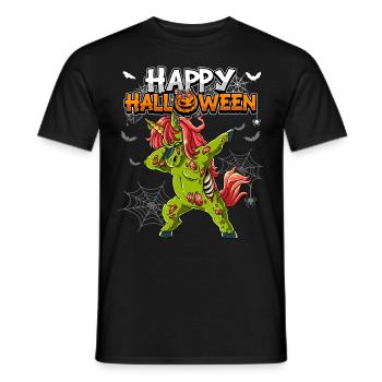 Halloween Einhorn Zombie - Männer T-Shirt - Schwarz - Vorne - AI Model Male 178 light (178cm)