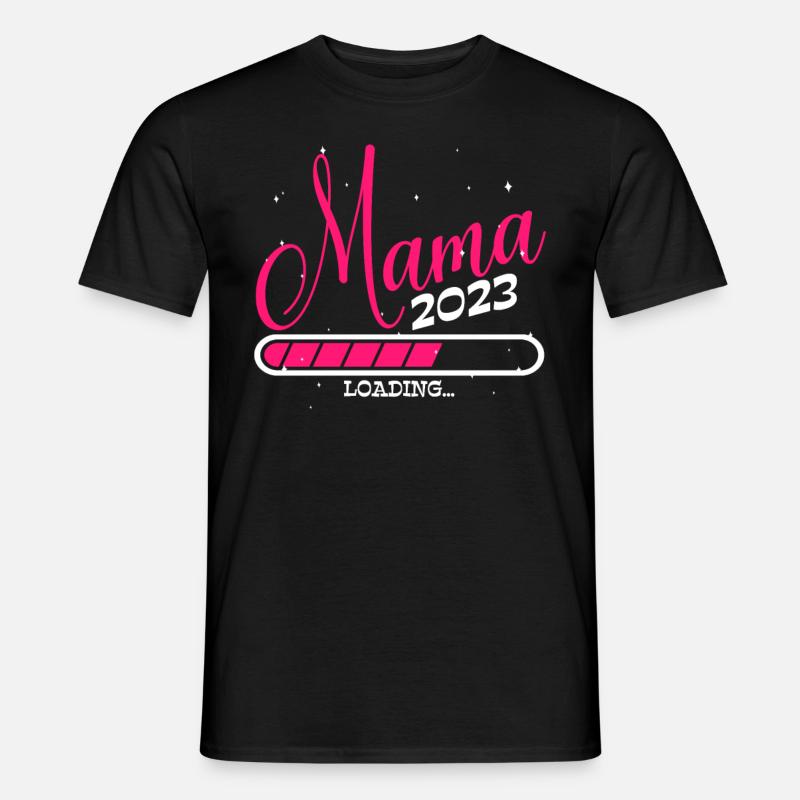 Werdende Mama 2023 Loading - Männer T-Shirt - Schwarz