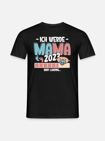 Ich werde Mama 2023 Loading - Männer T-Shirt - Schwarz