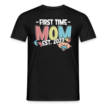 First Time Mom Mom 2023 - Men's T-Shirt - black - Front - AI Model Male 178 light (178cm)