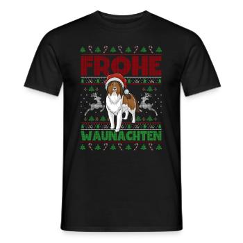 Frohe Weihnachten Sheltie - Männer T-Shirt - Schwarz - Vorne - AI Model Male 178 light (178cm)