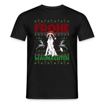 Frohe Weihnachten Border Collie - Männer T-Shirt - Schwarz - Vorne - AI Model Male 178 light (178cm)