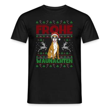 Frohe Weihnachten Boxer - Männer T-Shirt - Schwarz - Vorne - AI Model Male 178 light (178cm)